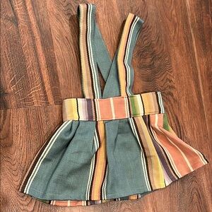 2T Striped Multicolor Skirt with Suspenders toddler/ kids